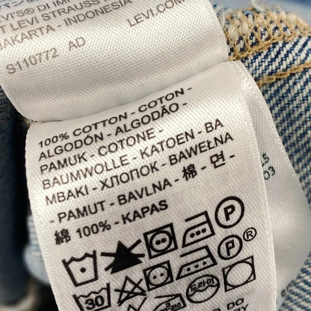 LEVIS Dress M Vianna Vest Overall Jumper Bib Button Front Denim Cotton Blue - Picture 11 of 15